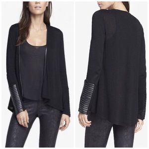 Express Black Minus The Leather Trim Cardigan
